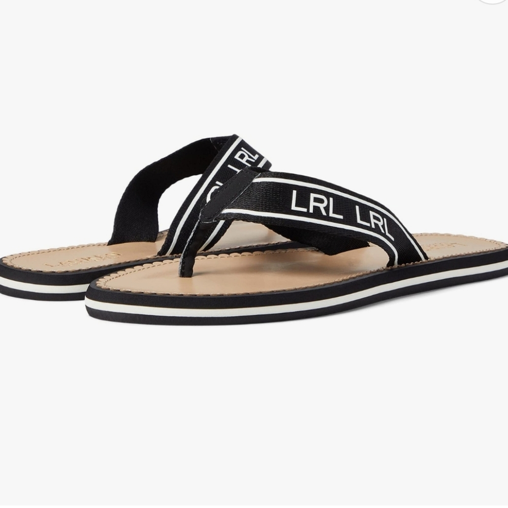 🔥LAUREN Ralph Lauren Roxxy Webbed Logo Flip-Flop 